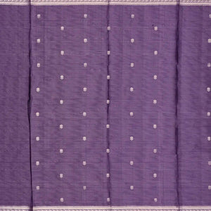 Violet Handloom Soft Silk Saree With Zari Stripes & Floral Buttas