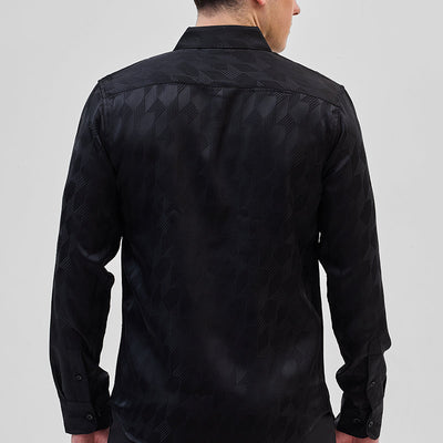 Black Self-Design Shirt