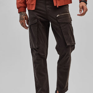 Dark Brown Relaxed Fit Cargo Pants