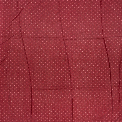 Crimson Handloom Tussar Silk Saree Printed With Bandani Motifs