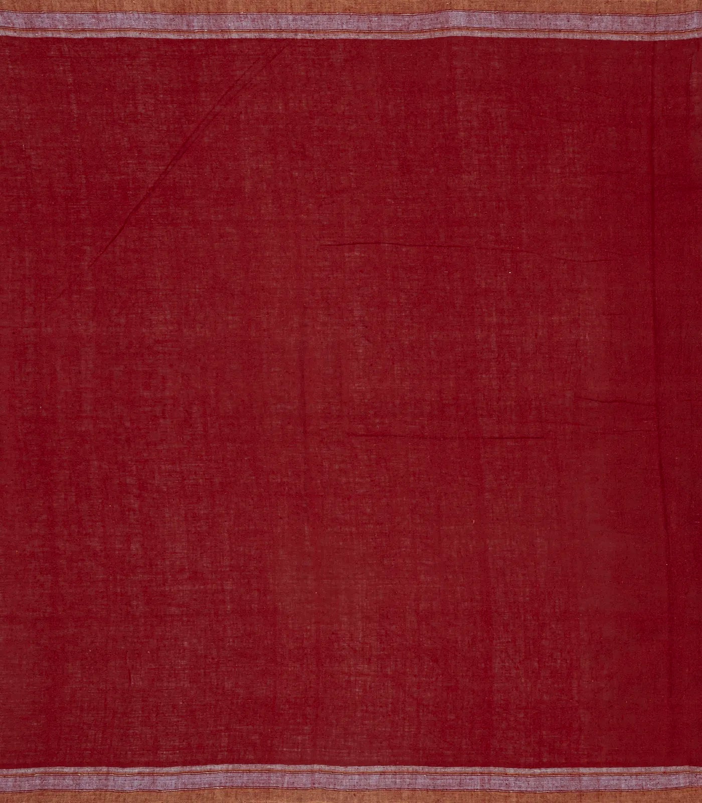 Crimson Handloom Bhujodi Cotton Saree With Cross Buttas