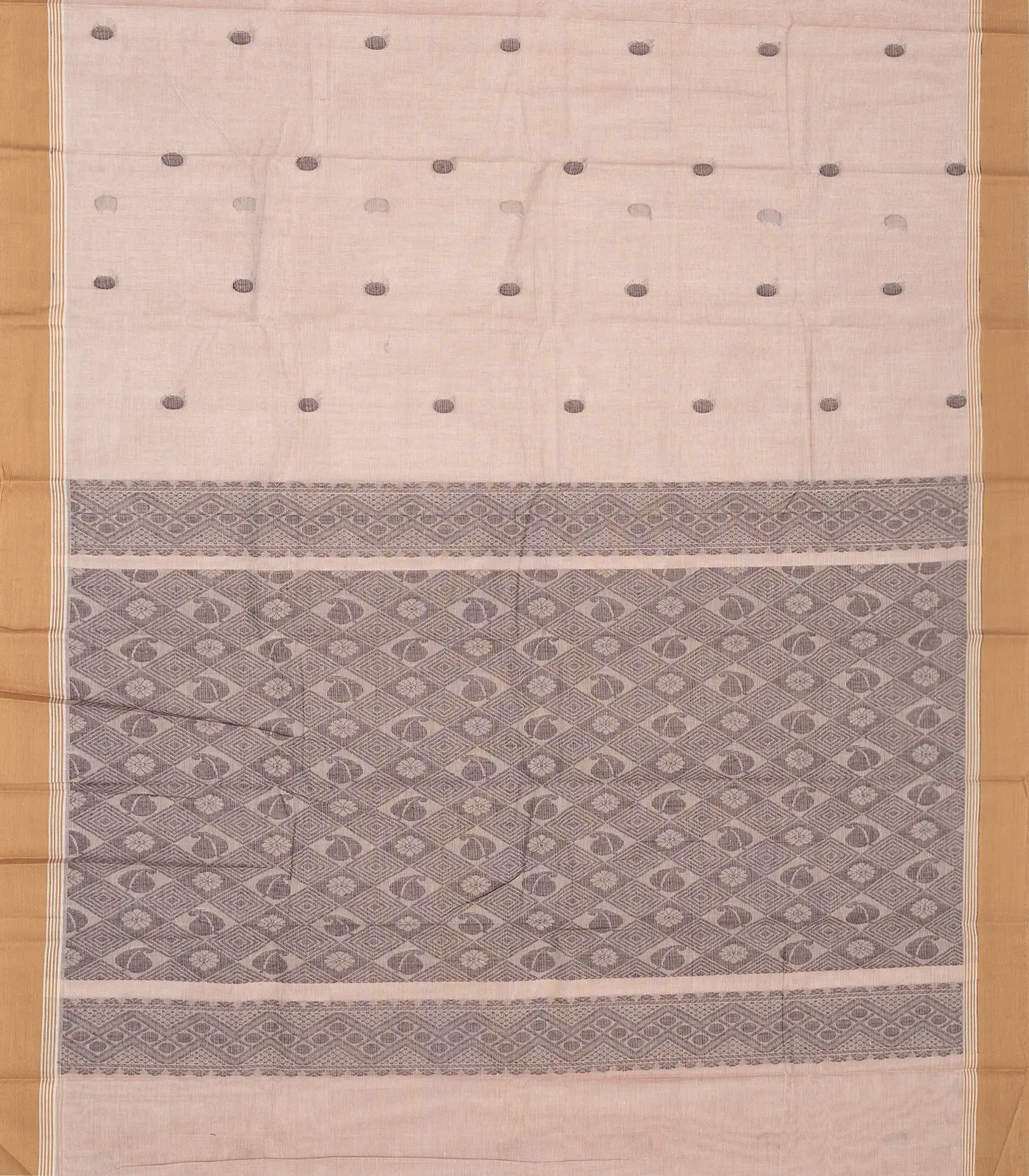 Baby Pink Handloom Rasipuram Cotton Saree With Coin Buttas