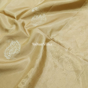 Beige Colour South Handloom Kanjivaram Soft Silk Saree