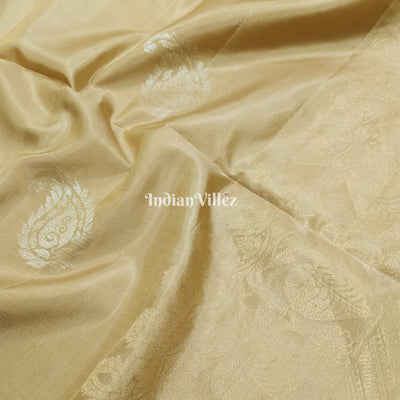 Beige Colour South Handloom Kanjivaram Soft Silk Saree