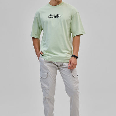 Brew Up Some Magic Green Oversized T-Shirt