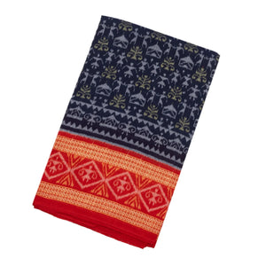 Violet Handloom Orissa Cotton Saree With Tie & Dye Tribal Motifs