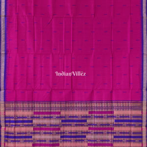 Dark Pink Sachipar Sambalpuri Handloom Tussar Silk Saree