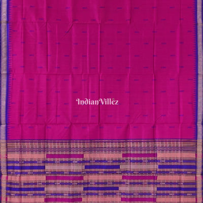 Dark Pink Sachipar Sambalpuri Handloom Tussar Silk Saree