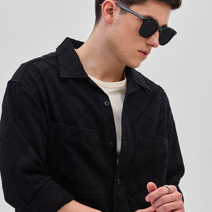 Black Geometric Overshirt