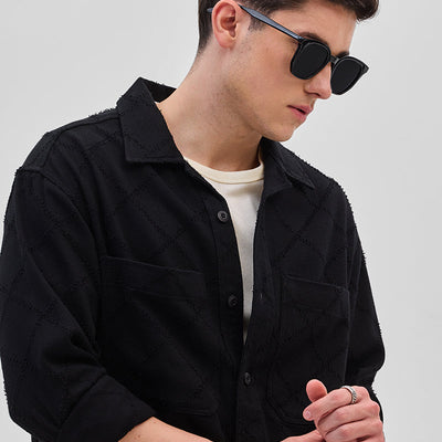 Black Geometric Overshirt