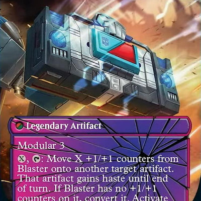 Blaster, Combat DJ // Blaster, Morale Booster [22] [Borderless] [Shattered Glass] [Universes Beyond: Transformers] [Non-Foil]