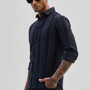 Black Stripes Slim Fit Shirt