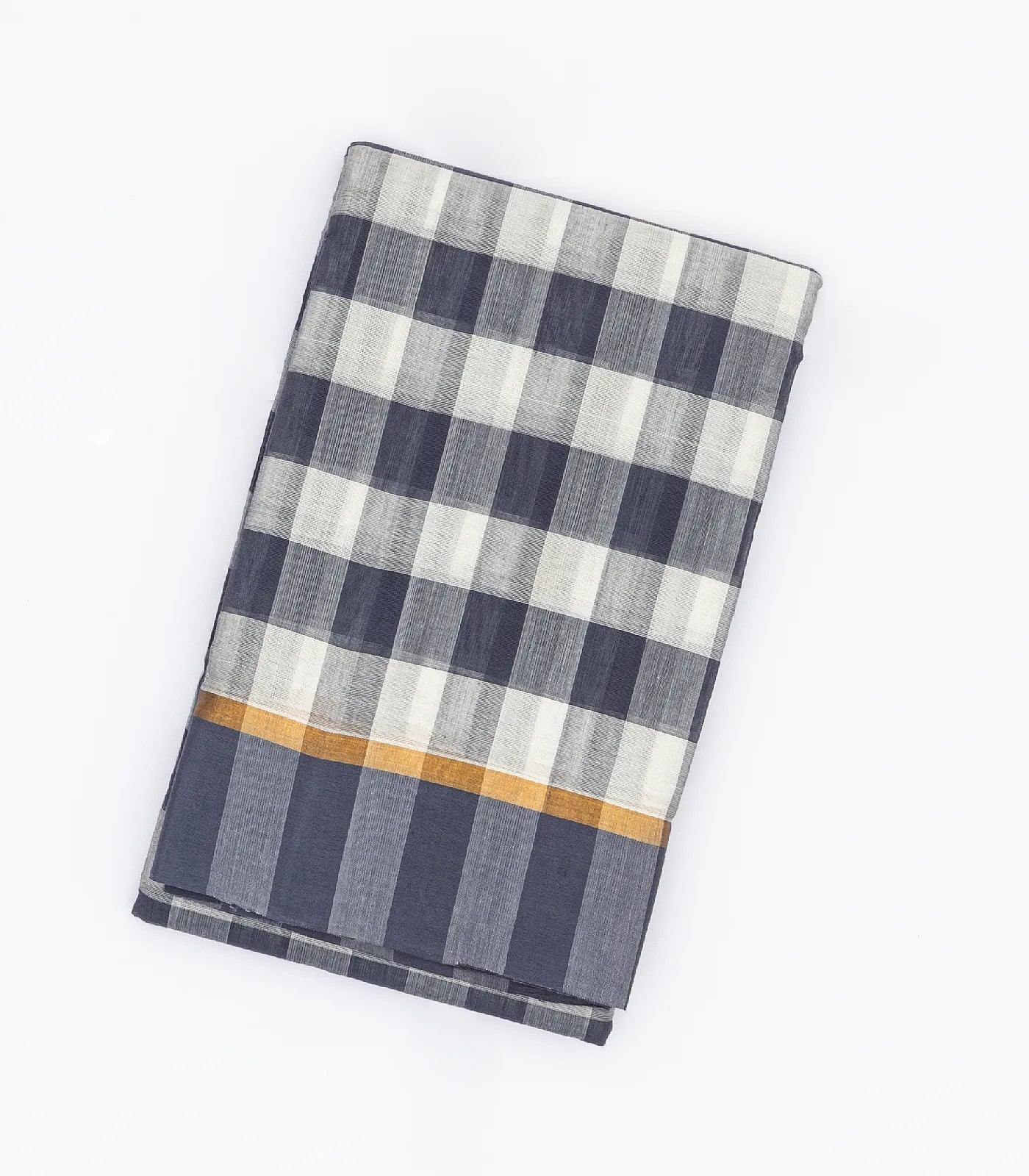 White Handloom Rasipuram Cotton Saree With Checks