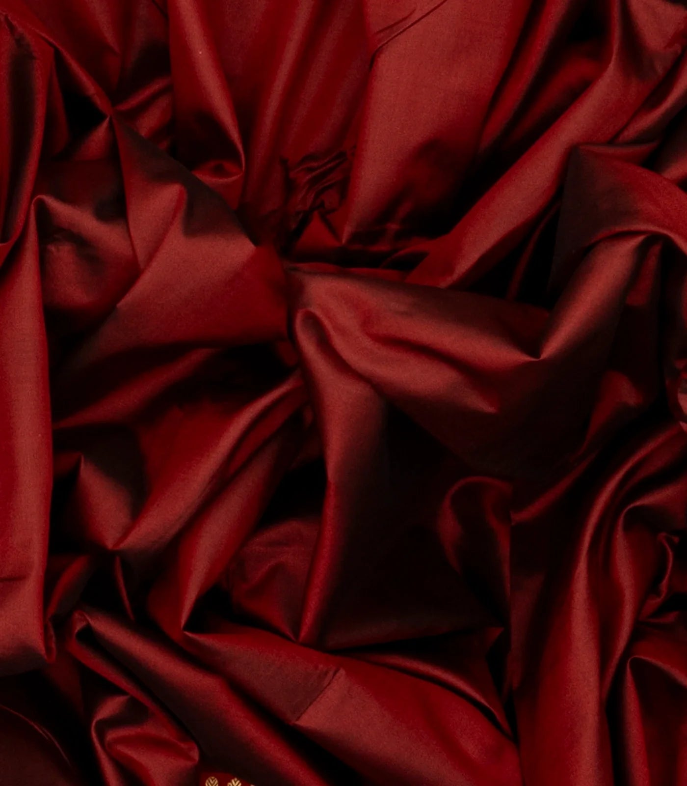 Crimson Handloom Plain Banarasi Silk Saree With Red Border