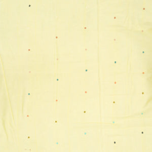 Yellow Handloom Bengal Cotton Saree With Radha Krishna In a Floral Swing Pallu design