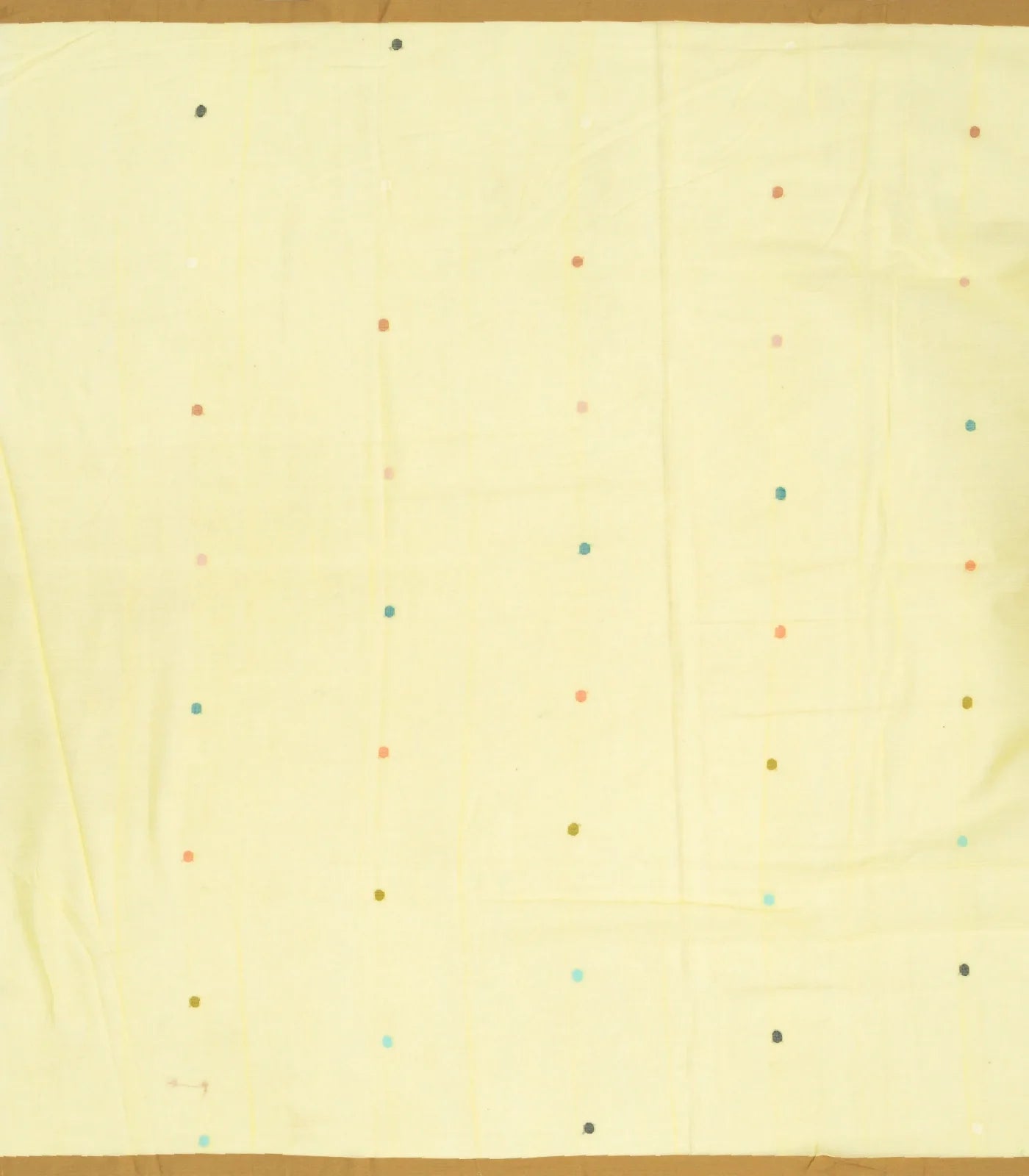 Yellow Handloom Bengal Cotton Saree With Radha Krishna In a Floral Swing Pallu design