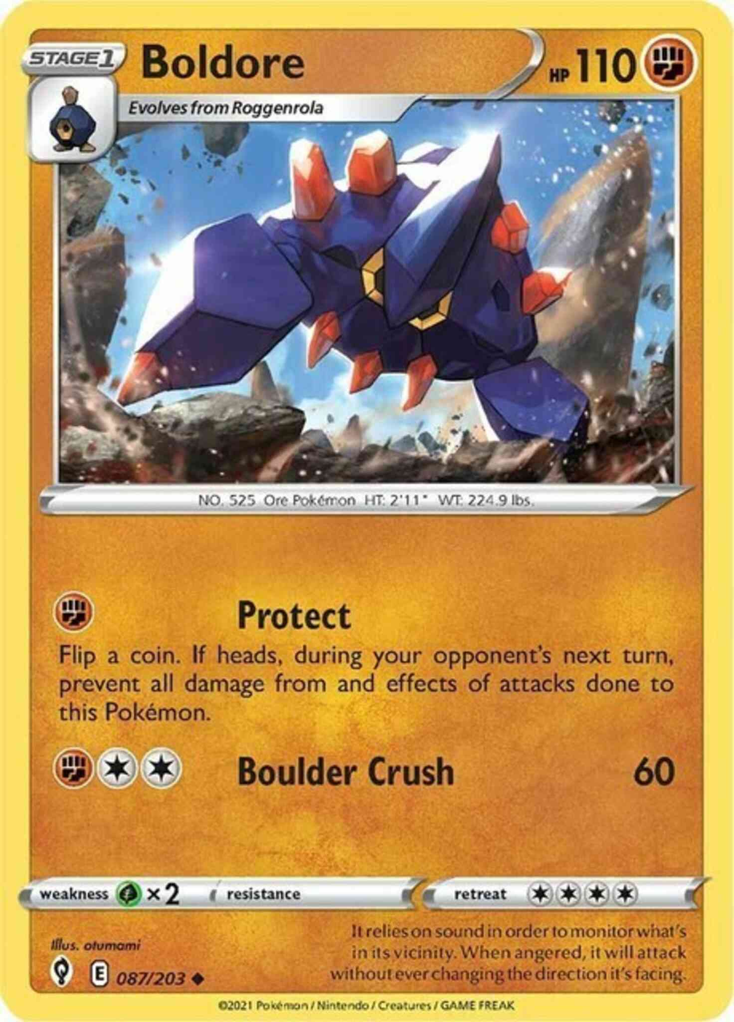 Boldore - 087/203 - Uncommon [swsh7-087] [Reverse Holo]