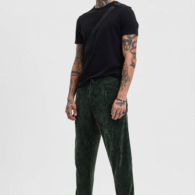 Olive Corduroy Relaxed Fit Trousers