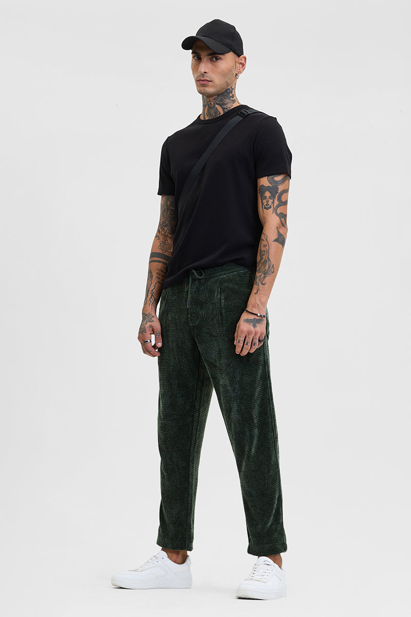 Olive Corduroy Relaxed Fit Trousers