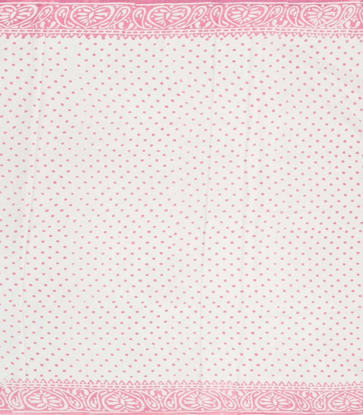 Baby Pink Woven Jaipur Cotton Saree Printed With White Animal Motifs