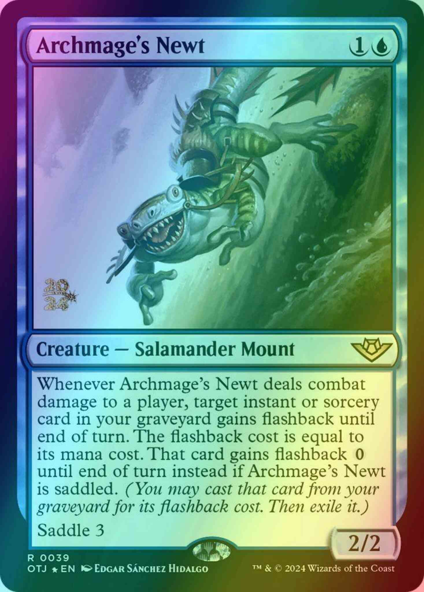 Archmage's Newt [39s] [Prerelease] [Outlaws of Thunder Junction: Promos] [Foil]