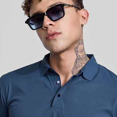 Blue Stitchless Polo T-Shirt