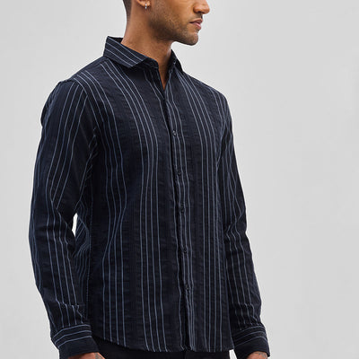 Black Stripes Slim Fit Shirt
