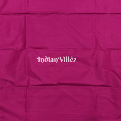 Purple Flower Motif Banarasi Katan Silk Saree