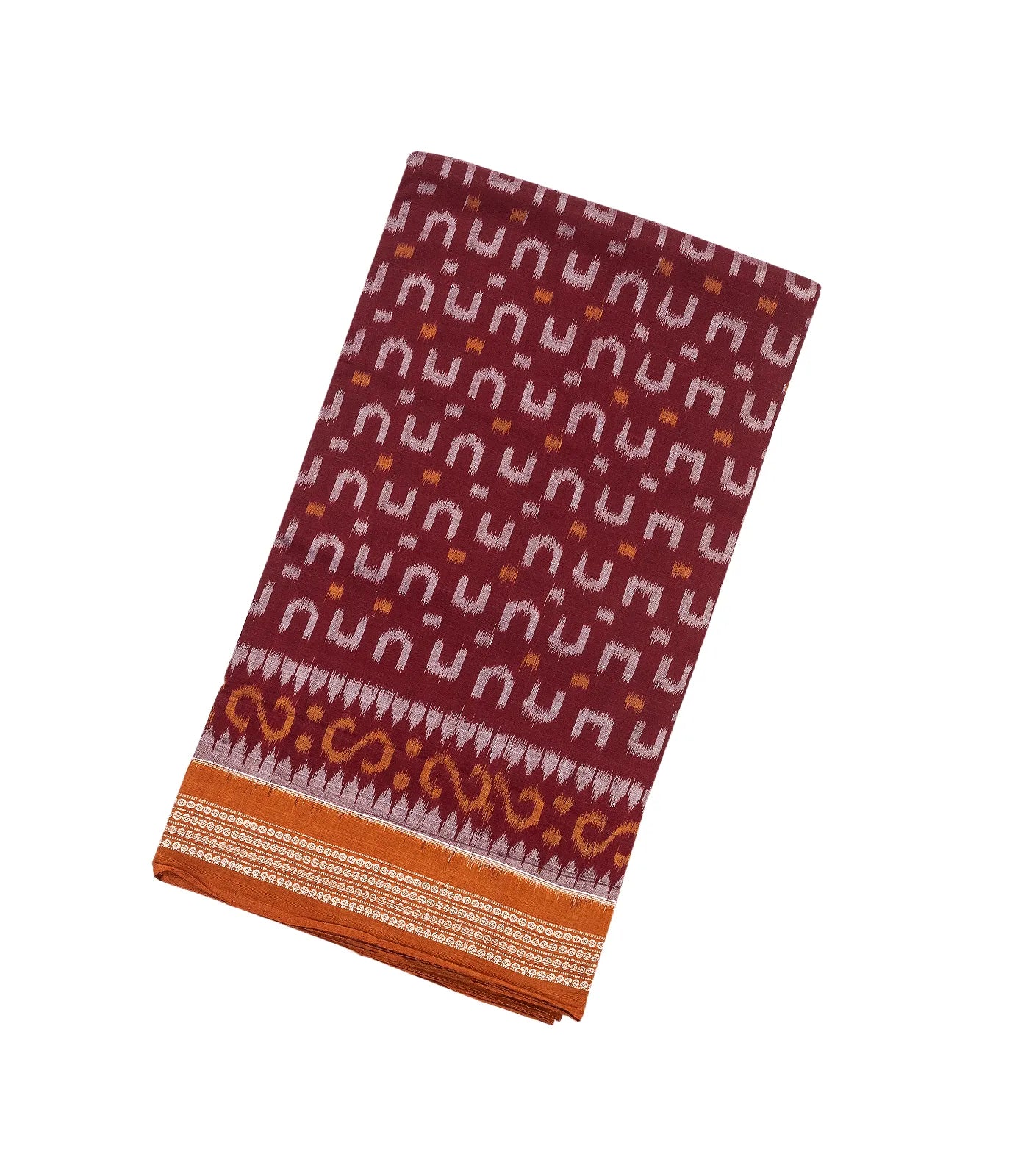 Crimson Handloom Orissa Cotton Saree With Tie & Dye Motifs