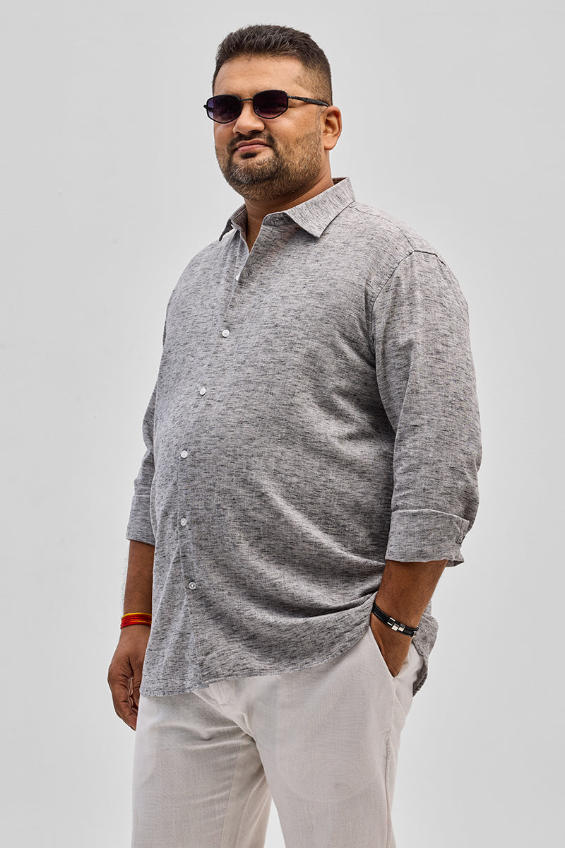 Black Linen Blend Shirt