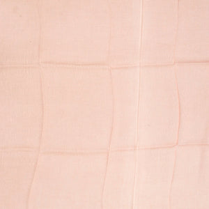 Peach Handwoven Linen Saree Printed With Flower Motifs