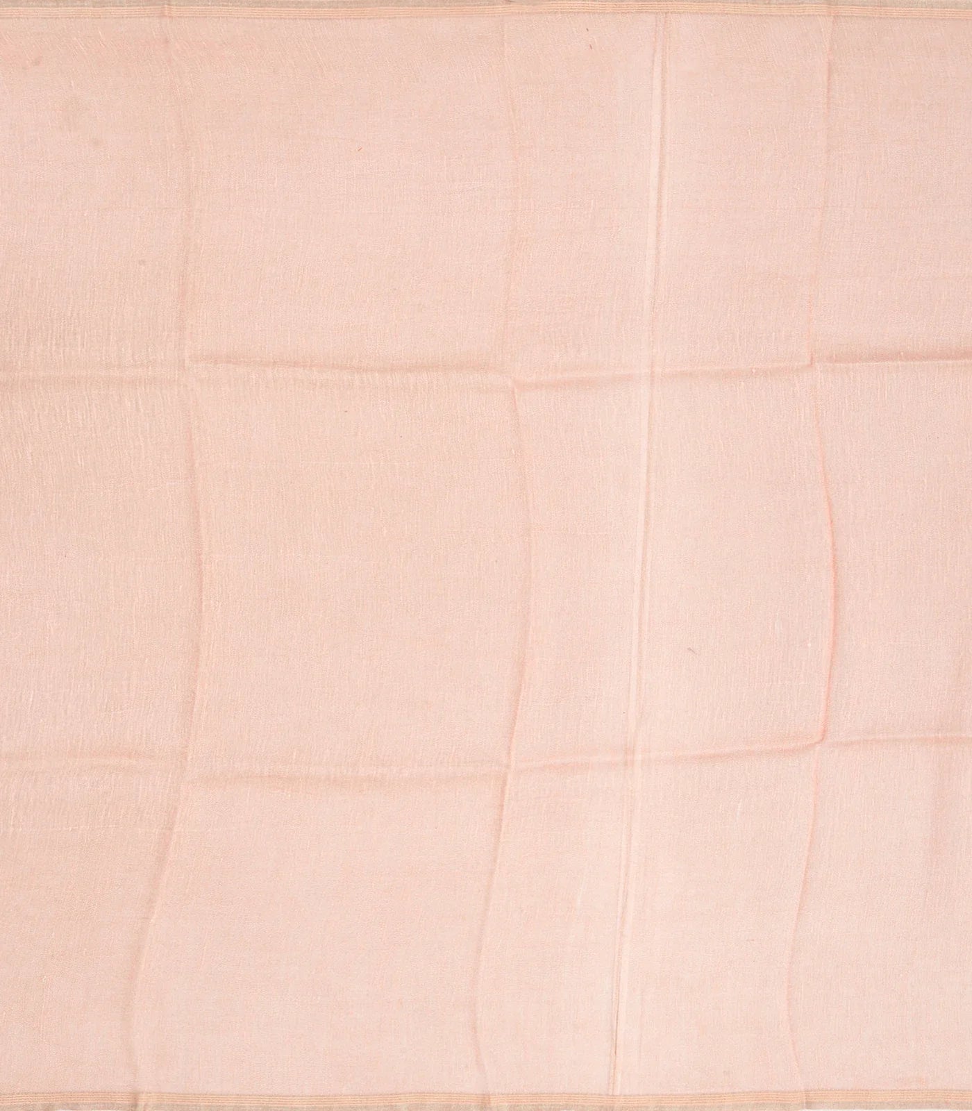 Peach Handwoven Linen Saree Printed With Flower Motifs