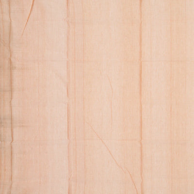 Peach Bengal Cotton Saree With Floral Motifs