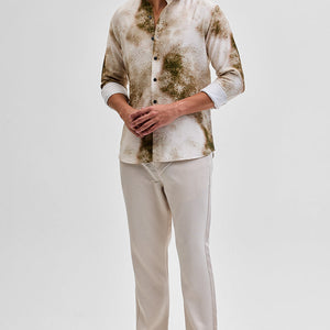 Cream Textured Abstract Shirt