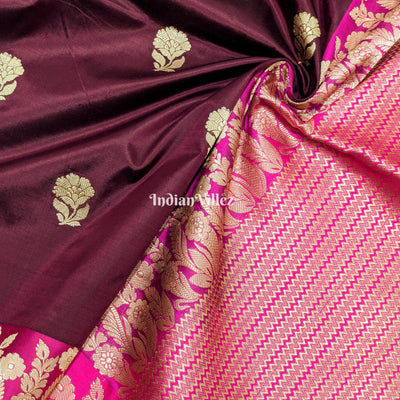Coffee Rani Handwoven Banarasi Katan Silk Saree