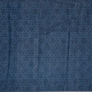 Navy Blue Woven Jaipur Cotton Saree With Printed Cream Floral Motifs