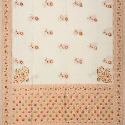 Off White Woven Blended Dupion Saree With Konia Butta Motifs