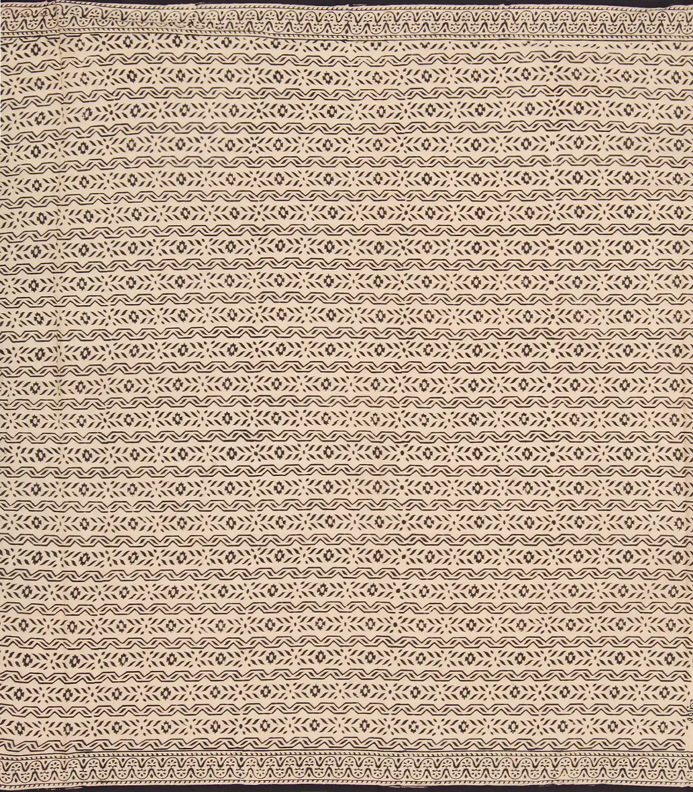 Taupe Woven Jaipur Cotton Saree Printed With Floral Motifs