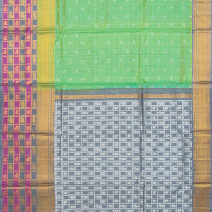 Aquamarine Handloom Chirala Soft Silk Saree With Checks-Aquamarine