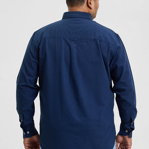 Dark Blue Button Down Regular Fit Shirt