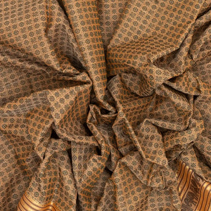 Taupe Handloom Kanchi Cotton Saree With Annam Chakaram Motifs