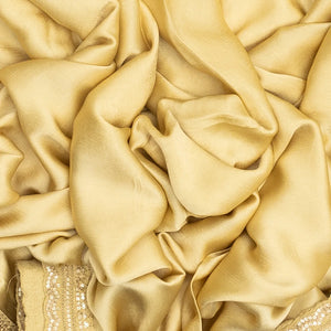 Taupe Woven Viscose Saree With Embroidered Motifs