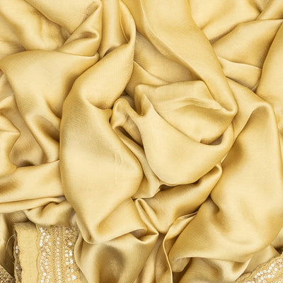 Taupe Woven Viscose Saree With Embroidered Motifs