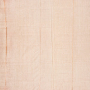 Light Peach Bengal Cotton Saree With Floral Motifs