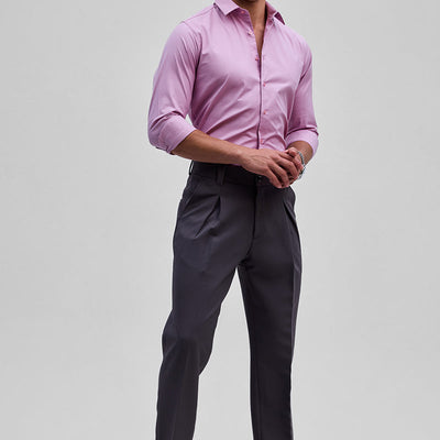 Pink Stretchable Slim Fit Shirt