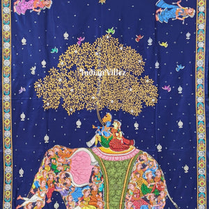 Kandarpa Hati (Elephant) Pattachitra Pure Silk Handloom Saree