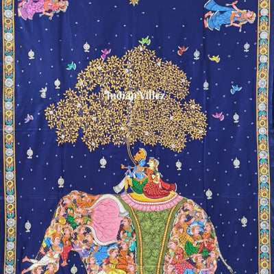 Kandarpa Hati (Elephant) Pattachitra Pure Silk Handloom Saree