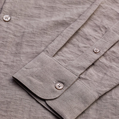 Light Brown Slim Fit Linen Shirt