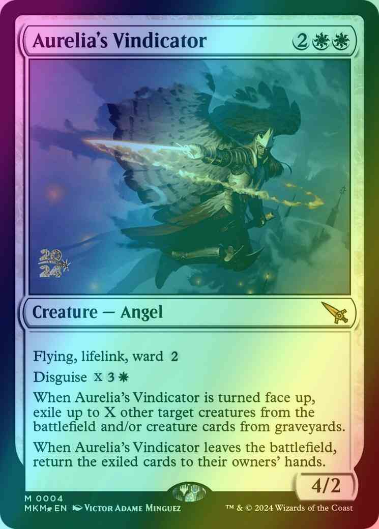 Aurelia's Vindicator [4s] [Prerelease] [Murders at Karlov Manor: Promos] [Foil]