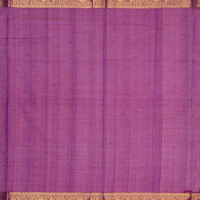 Purple Handloom Silk Cotton Saree With Kamalam Zari Buttas